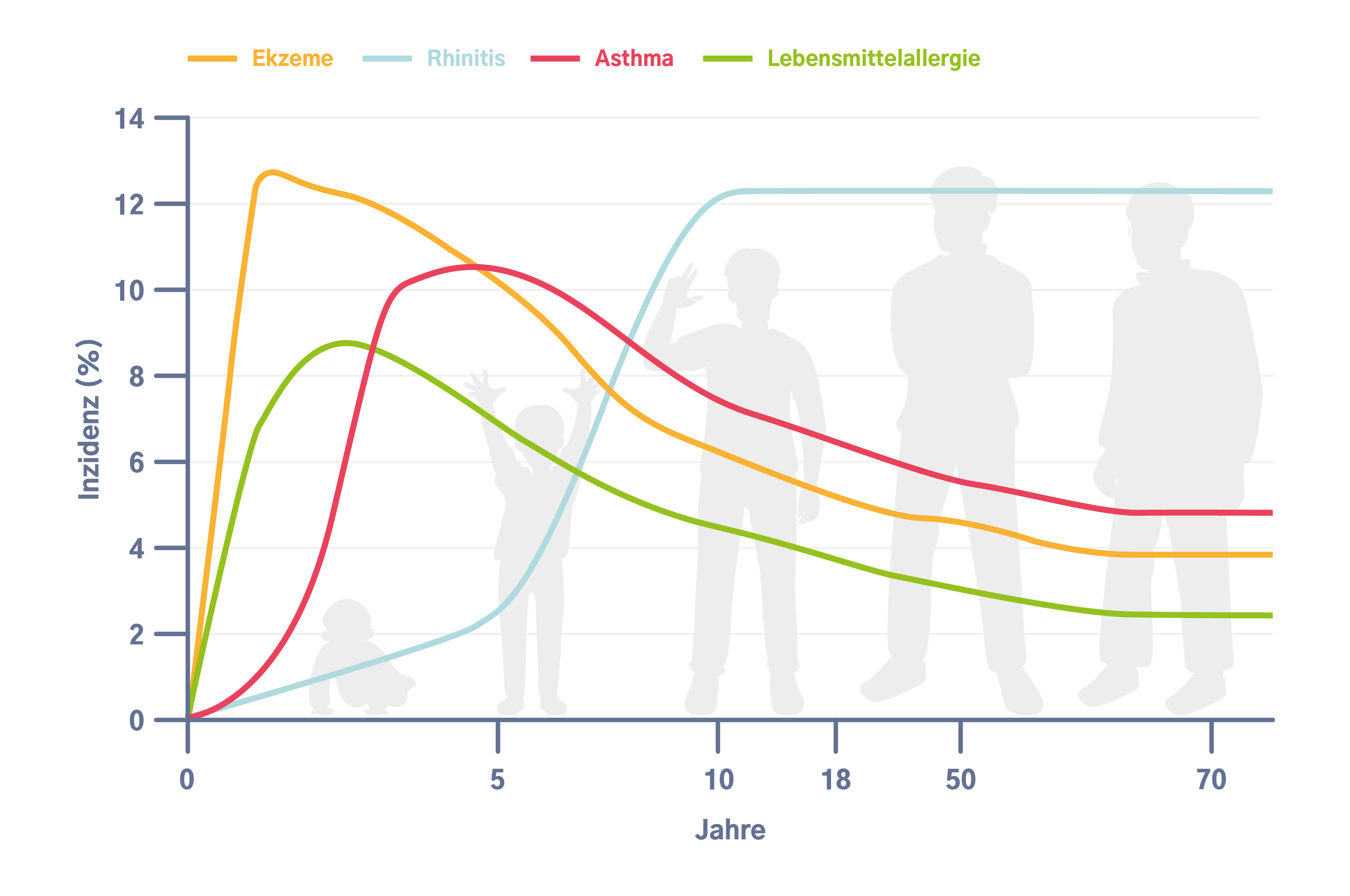 Kurve der Atopieentwicklung